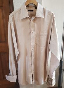 Burberry Tan Longsleeved Button Down, Size 17L